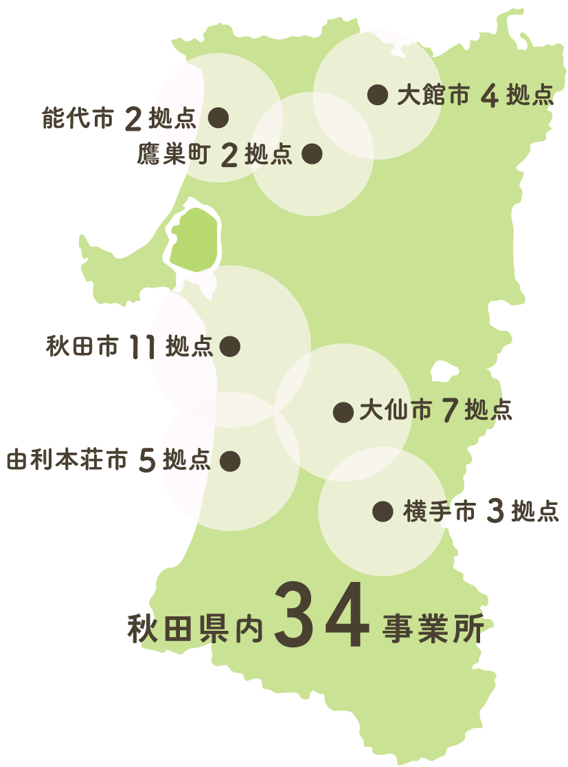 秋田県内34事業所